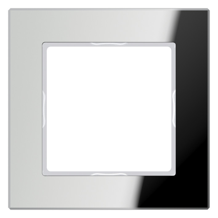 1St. Jung AC581GLSI Glasrahmen 1fach 84 x 84 mm AC 581 GL SI, silber verspiegelt