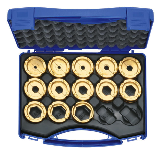 1St. Klauke D22SET Presseinsatzset 6-300 mm² D 22 im Kunststoffkoffer, 14-teilig, Serie 22