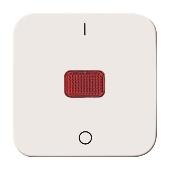 1St. Busch-Jaeger 2508-214 Wippe mit roter Kalotte, mit Aufdruck Reflex SI alpinweiß