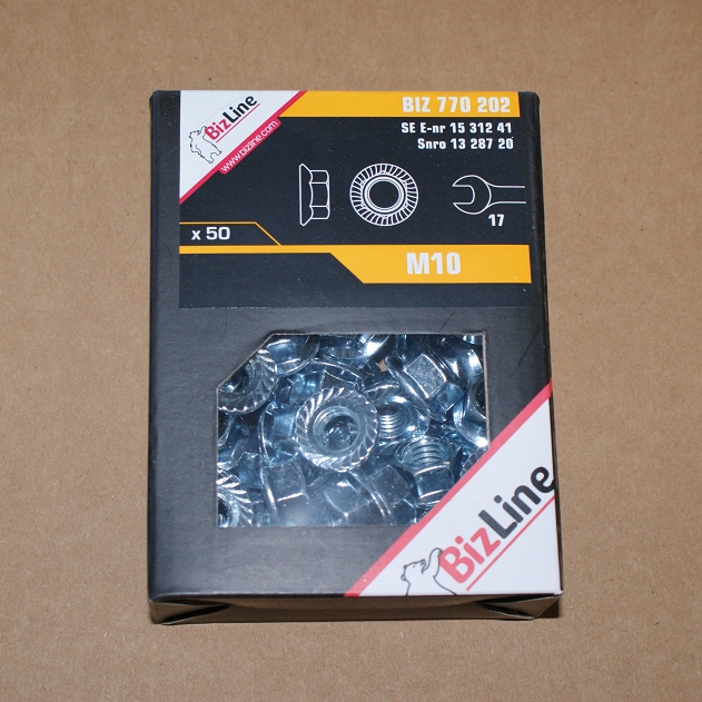 50St. Bizline BIZ 770202 Sechskantmutter mit Sperrzahn M10 BIZ770202