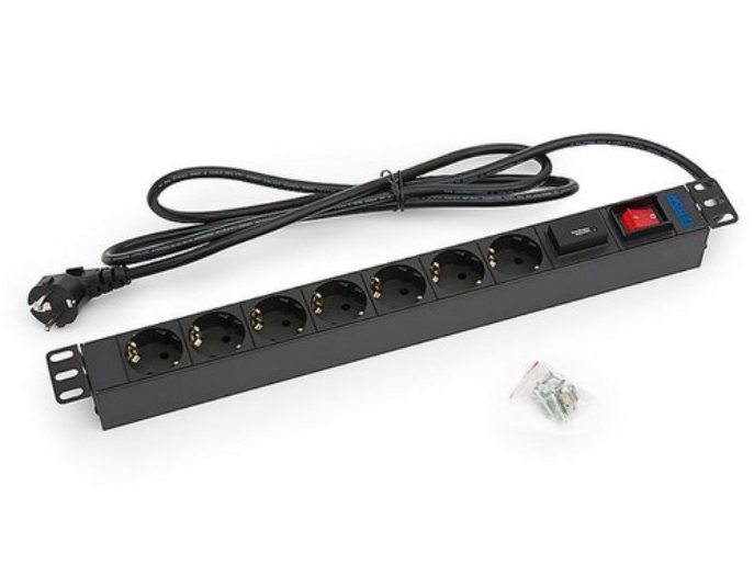 1St. Triton RAB-PD-X91-C1 10Zoll Steckdosenlesite 4fach Schuko sw