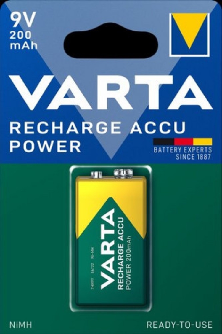 1Pk Varta POWER Akku E-Block 9V 56722 200mAh ** Blister a 1 ST * 56722101401