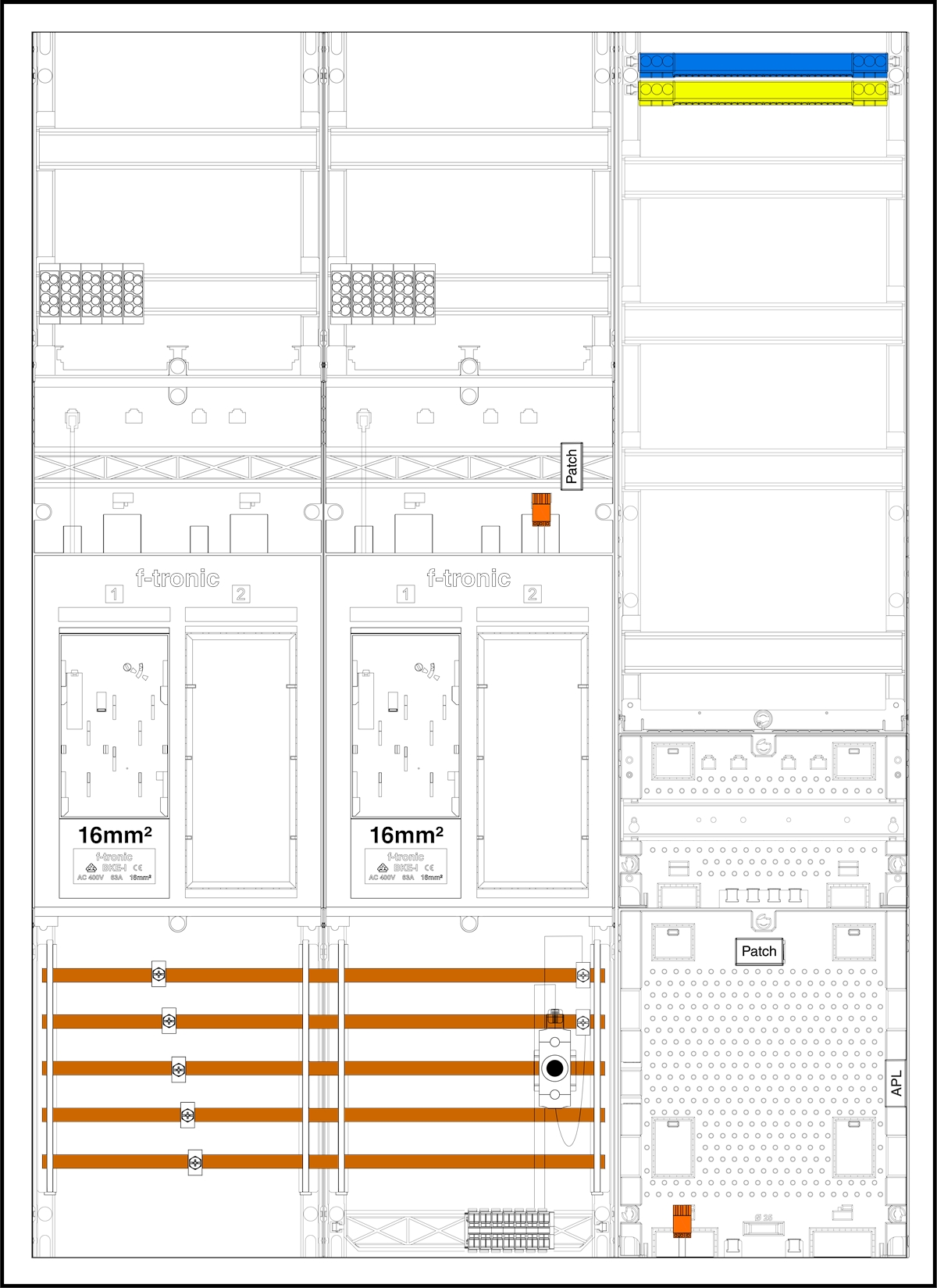 1St. F-Tronic EHZ732APZRFZD01-16 EHZ732APZRFZD01-16, 2ZP 16mm², DS, 2 R, 1 VAPZRFZ inkl. APL, SPVGD01, 2 PPV, 1 PL150 7195658