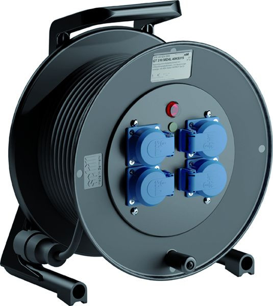 1St. Schill Spezialgummi- GT 310.MD4L.25KS325 Kabeltrommel, mit 4 SCHUKO-Maschinensteckdosen