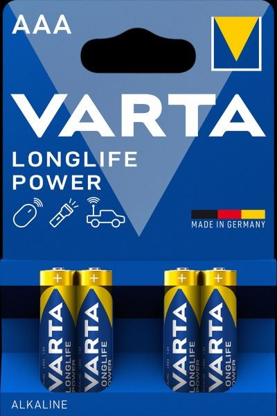 1Pk Varta Longlife Power 04903121414 Blister=4 Micro Alkali LR03 1Pk Varta Longlife Power 04903121414 Blister=4 Micro Alkali LR03
