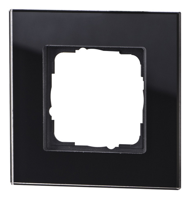 1St. Halmburger 3538 GB-551 (sw) Design Glasrahmen 1-fach schwarz Einsätze 55x55 mm Echtglas