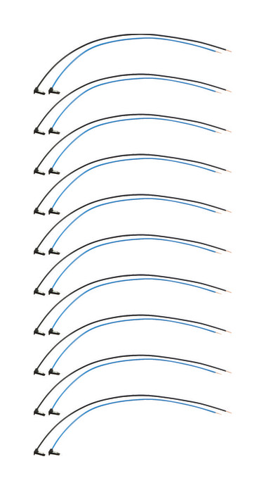 1St. Hager KU9S46GVZ BKE-Spgsabgriff,universZ,460mm, sw/bl,Stecker-verdichtet,10Stück