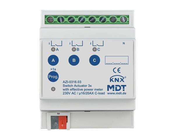 1St. MDT AZI-0316.03 Schaltaktor 3-f 4TE REG 16/20A 230V AC m. Wirkleistungszähl.200mF 1St. MDT AZI-0316.03 Schaltaktor 3-f 4TE REG 16/20A 230V AC m. Wirkleistungszähl.200mF