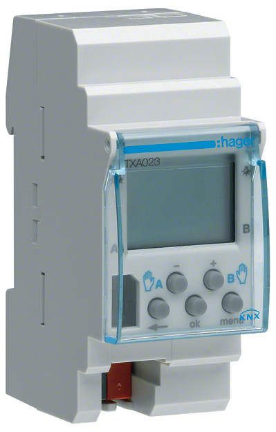1St. Hager TXA023 Wochenschaltuhr 2 Kanäle KNX DCF77