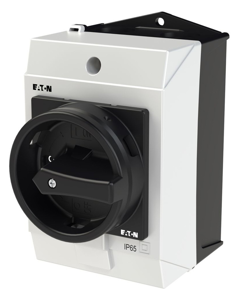 1St. Eaton 207152 Hauptschalter, T0, 20 A, Aufbau, 2 Baueinheit(en), 3-polig + N, HALT-Funktion, mit schwarzem Drehgriff und Sperrkranz, abschließbar in 0-Stellung T0-2-8900/I1/SVB-SW