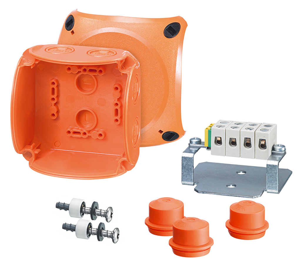 1St. Hensel FK 0404 Kabelabzweigkasten mit Funktionserhalt, 1,5 bis 4 qmm, 5polig, Thermoplast 62000181 FK0404