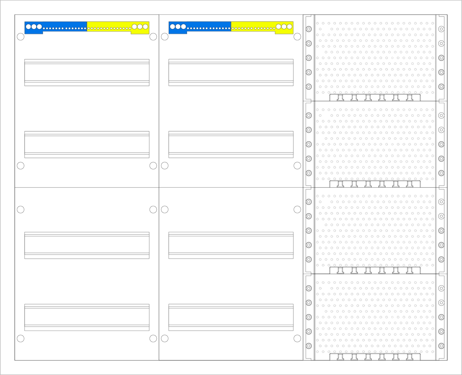 1St. F-Tronic FV3-4-M1 AP Medienverteiler FV3-4-M1, 3-feldrig, 4r, mit MVAP1 7110174