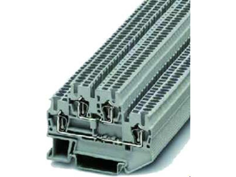 10St. Phoenix STTB 1,5 Doppelstock-Zugfederklemme Zugfederanschluss 0,08 mm² - 1,5 mm² AWG: 28 - 16 B=4,2 mm gra