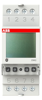 1St. ABB DW2, Wochenzeitschaltuhr 2 Kanäle Bluetooth-Schnittstelle 2CSM222521R1000...