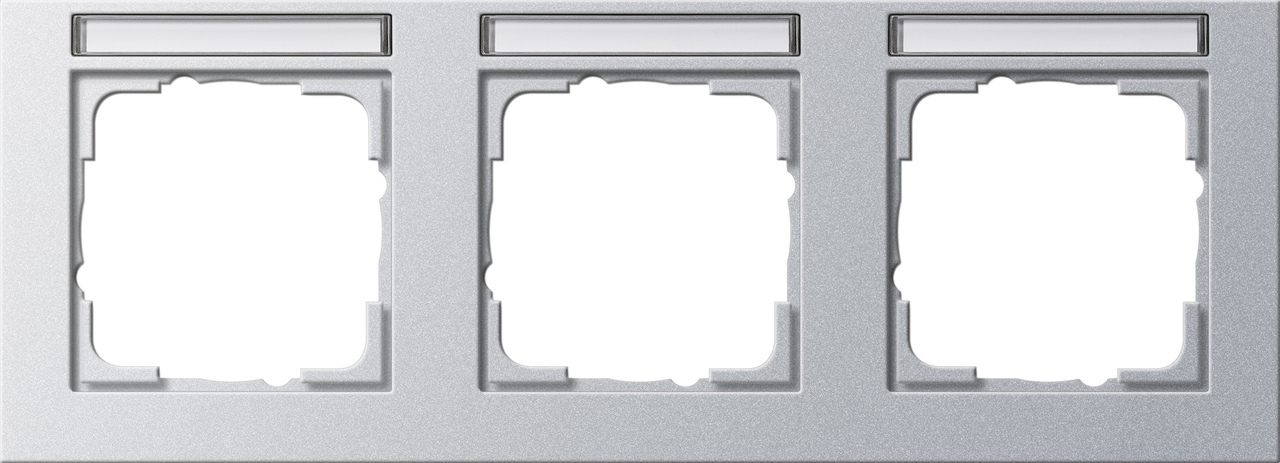 1St. Gira 109325 Rahmen 3fach waager. mit Beschriftungsfeld E2 Farbe Alu