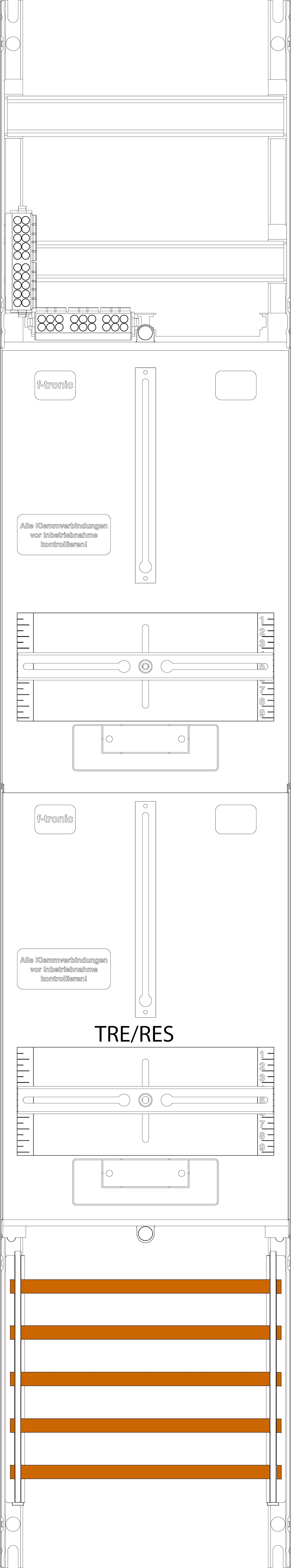 1St. F-Tronic ZR6 Zählerfeld ZR6, 1-feldrig, H=1350mm, 1-3.HZ, 1 TRE 7143302