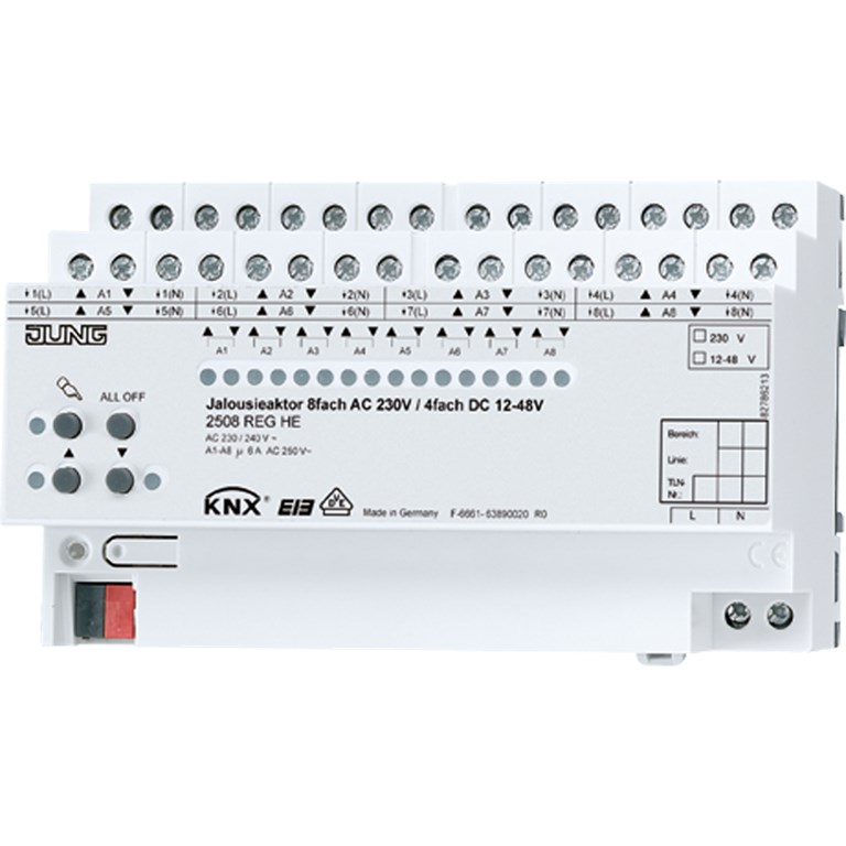 1St. Jung 2508REGHE KNX Jalousieaktor 8fach 2508 REGHE