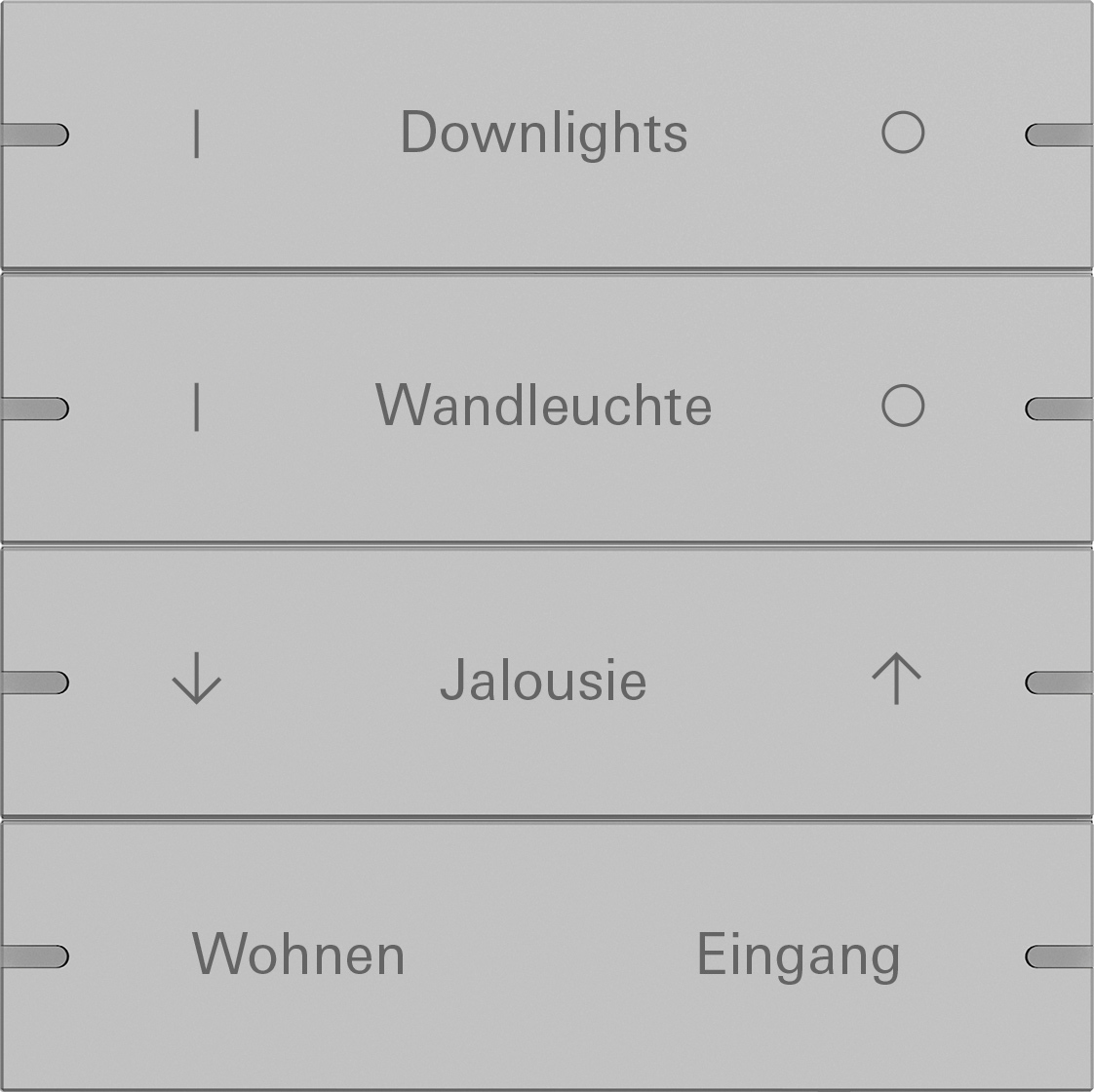 1St. Gira 5034915 Wippenset 4f indiv. Tastsens.4 TS4 Grau m(lack.)