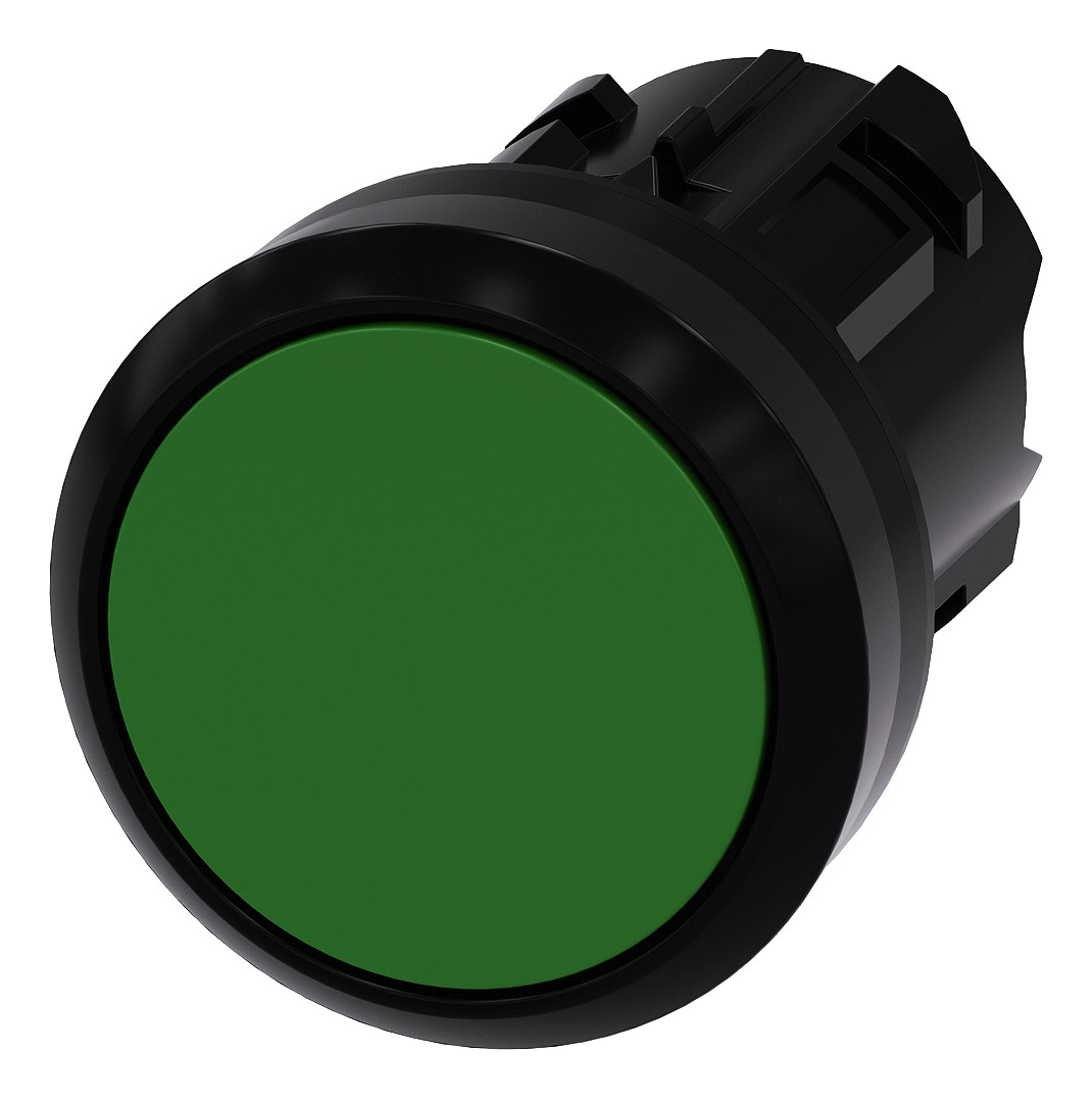 1St. Siemens 3SU1000-0AB40-0AA0 Drucktaster, 22mm, rund, Kunststoff, grü 1St. Siemens 3SU1000-0AB40-0AA0 Drucktaster, 22mm, rund, Kunststoff, grü