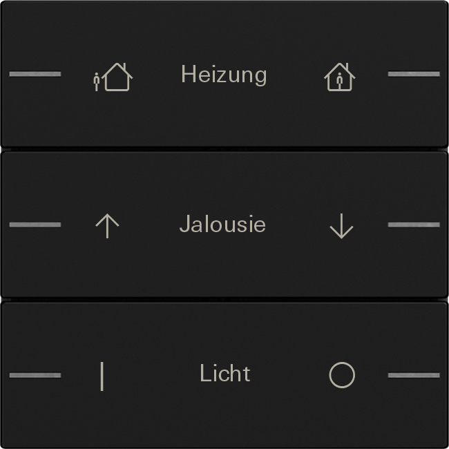 1St. Gira 5763005 Wippenset 3fach individuell für Tastsensor 4, Schwarz matt