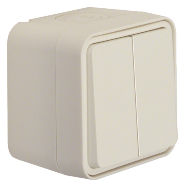 1St. Berker 50753512 Serientaster, 2 Schließer mit getrennten Eingangsklemmen AP W.1 polarweiß