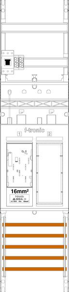 1St. F-Tronic ER6DS-16L-HSP Zählerfeld ER6DS-16L-HSP, 1-feldrig,H=1050mm 1-eHZ 16mm², lange Kabel mit DS,1 HSP,1 Res 7141205