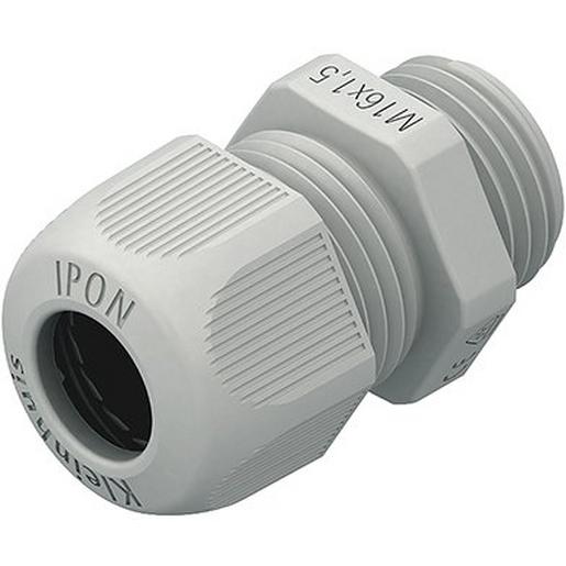 1St. Kleinhuis 1234VM2003 IPON-Kabelverschraubung, vollmetrisch, M20, Kabel-Ø 7-13 mm, Kunststoff PA, RAL 9005, tiefschw