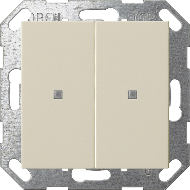 1St. Gira 517301 KNX Taster Wippe 2f System 55 Cremeweiß