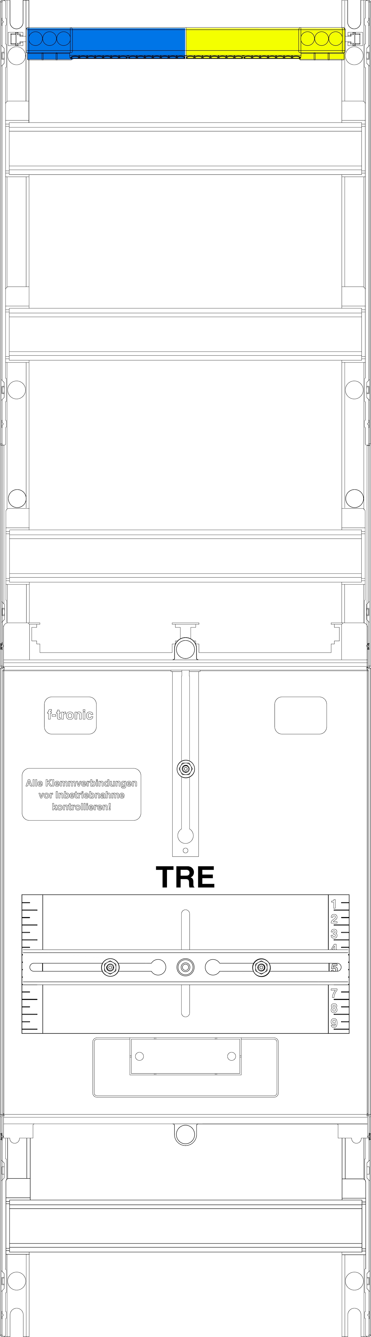 1St. F-Tronic TH1 Tariffeld TH1, 1-feldrig, H=900mm, 1-TRE-3.HZ 300mm, Vert. 3r 7140181