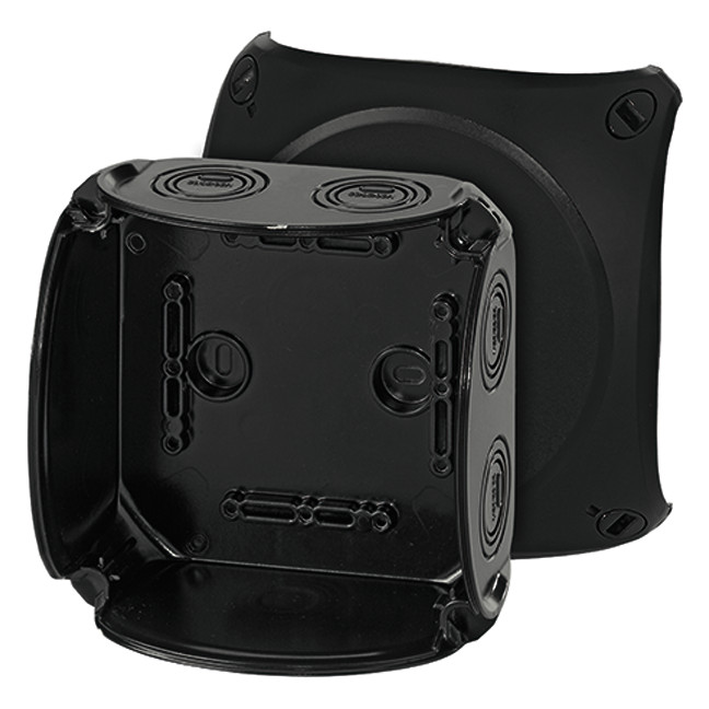 1St. Hensel KF 0600 B Kabelabzweigkasten bis 6 qmm 3ph., 10 qmm 1ph., ohne Klemme, schwarz 62000052 KF0600B