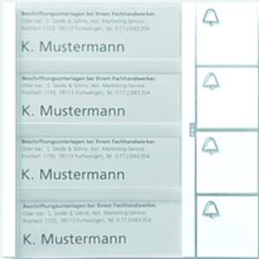 1St. Siedle TM 612-4 W Tasten-Modul 4 Ruftasten 200035525-00 TM612-4W