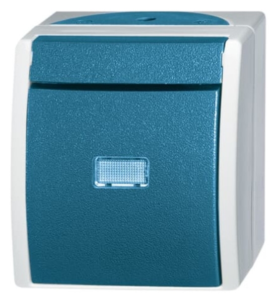 1St. Busch-Jaeger 2601/6 WGL-53 Wippschalter, Aus- und Wechselschaltung ocean (IP 44) grau/blaugrün