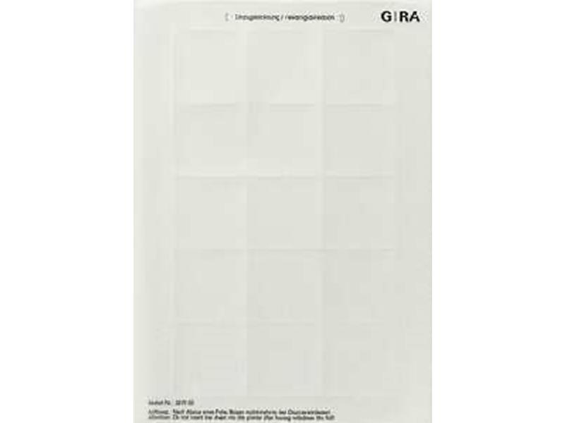 1St. Gira 287000 Beschriftungsbögen 51 x 51 mm Zubehör Transparent