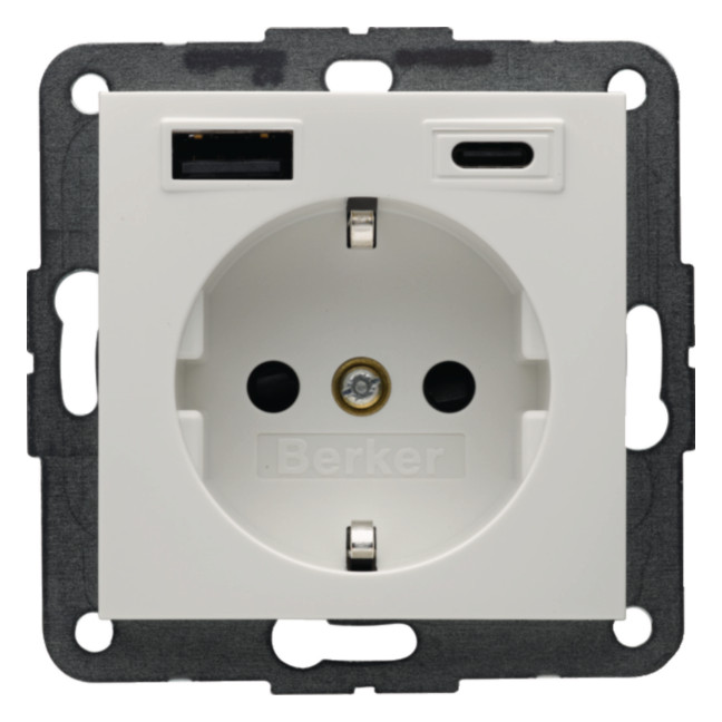 1St. Berker 48148989 Steckdose SCHUKO/USB AC 20W PD S.1 pwg