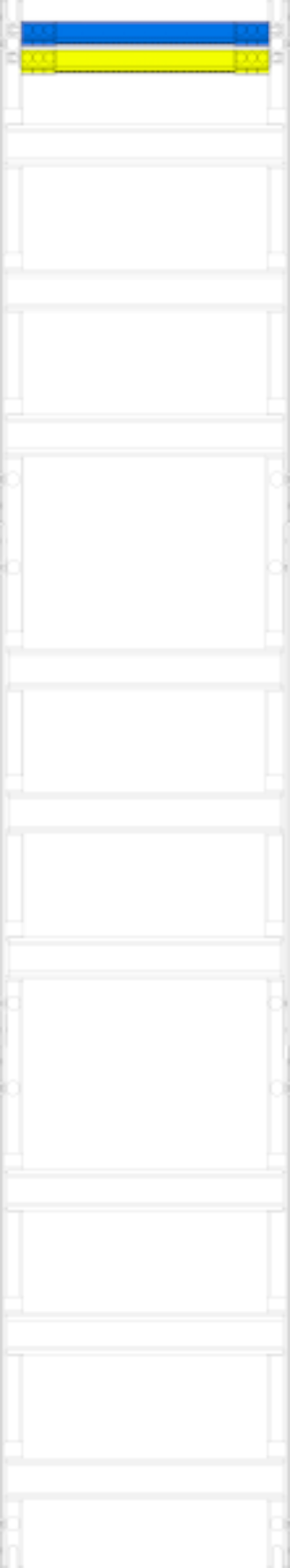 1St. F-Tronic V19N6 Verteilerfeld V19N6, 1-feldrig, H=1350mm, 9-reihig 7143636