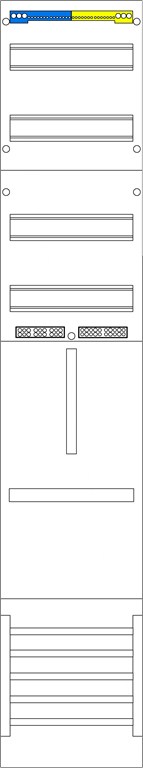 1St. F-Tronic VZ6 Zählerfeld 1-feldrig, H=1350mm, 1-3.HZ, Vert. 3r, VZ6 7120300