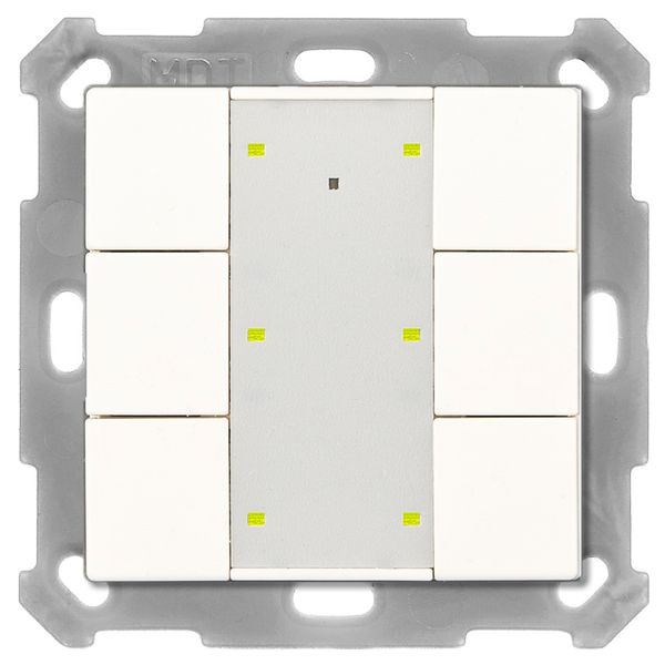 1St. MDT Funk Taster 6-fach RF-TA55A6.01 KNX RF+ mit Aktor LED reinweiß glänzend