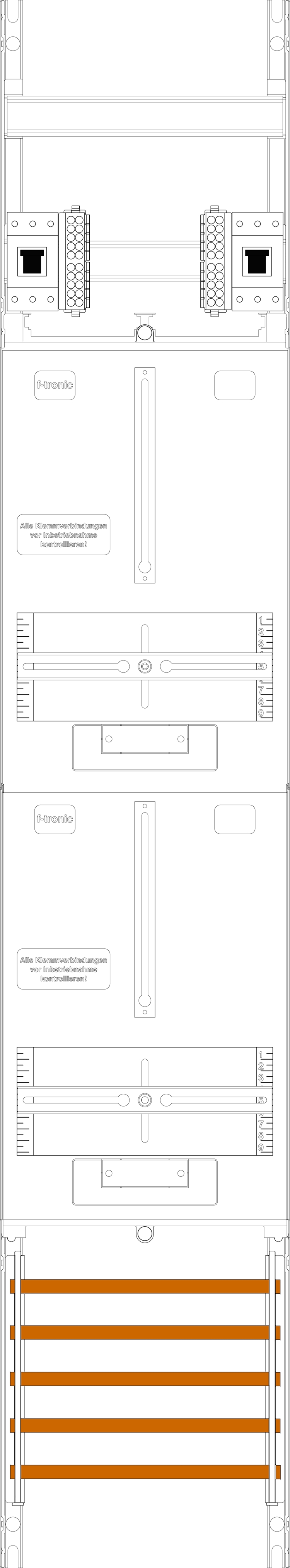 1St. F-Tronic Z16-HSP Zählerfeld Z16-HSP, 1-feldrig, H=1350mm, 2-3.HZ, 2 HSP 7143355