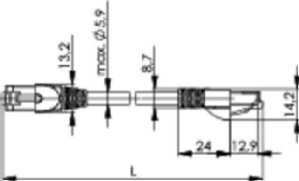 0,25m Telegärtner L00000A0233 MP8 FS500 Patchkabel Cat.6A ISO LSZH blau 0,25m