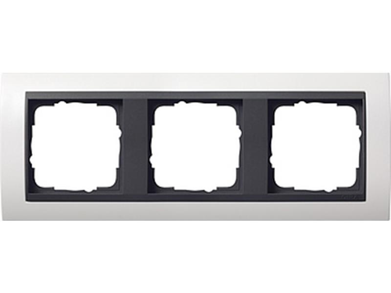 1St. Gira 021307 Rahmen 3fach für Anthrazit Gira Event Reinweiß matt