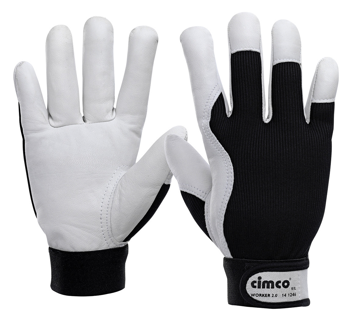 1St. Cimco 141246 Arbeitshandschuh Worker 2.0 schwarz/we
