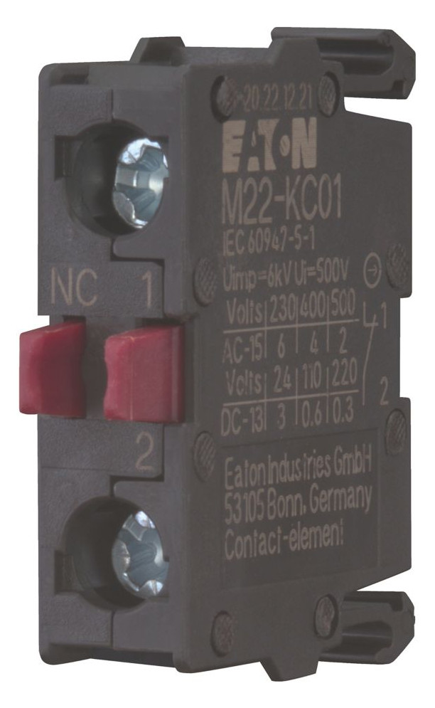1St. Eaton M22-KC01 216382 Kontaktelement, 1Ö, Bodenbefestigung, 6. Strombahn, Schraubanschluss