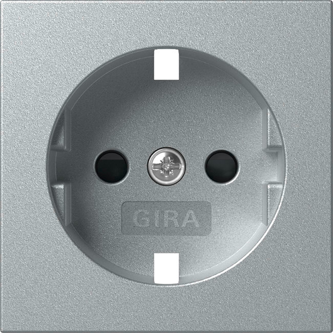 1St. Gira 492126 Abdeckung für Steckdose 16A 250V mit Shutter, Aluminium