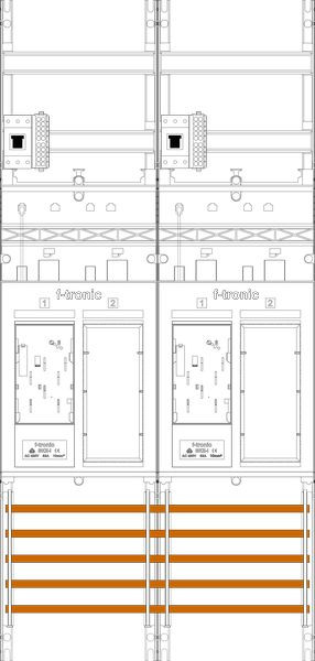 1St. F-Tronic ER26DS-HSP Zählerfeld ER26DS-HSP,H=1050mm, 2-feldrig, 2-eHZ mit DS, 2 HSP, 2 Res. 7141202