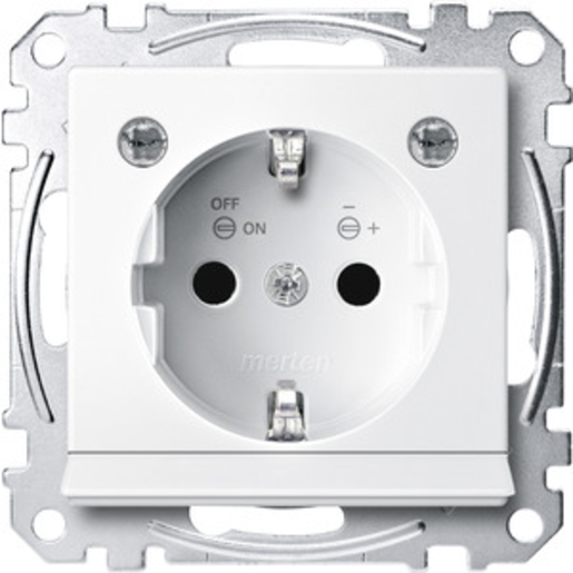 1St. Merten MEG2304-0319 Steckdose mit Lichtauslass, LED-Beleuchtungs-Modul, Berührungsschutz, Steckklemmen, polarweiß g