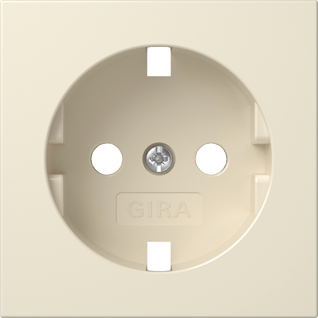 1St. Gira 492001 Abdeckung für SCHUKO-Steckdose 16A 250V, Cremeweiß glänzend