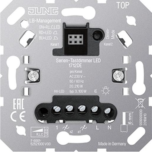 1St. Jung 1712DE Serien-Tastdimmer Universal LED 1712DE