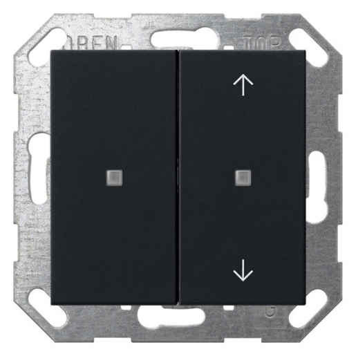 1St. Gira KNX Taster Wippe 2f 5175005 unbedruckt/Pfeile System 55 Schwarz m