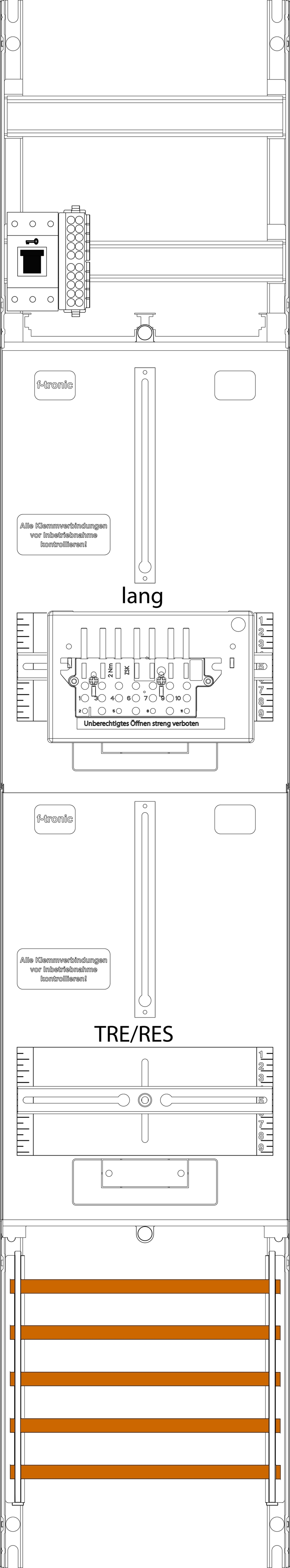 1St. F-Tronic ZR6L-ZSK-HSS Zählerfeld ZR6L-ZSK-HSS, 1-feldrig, H=1350mm, 1-3.HZ, l. Kabel,1 ZSK-Set,1 HSS,1 TRE 7143553