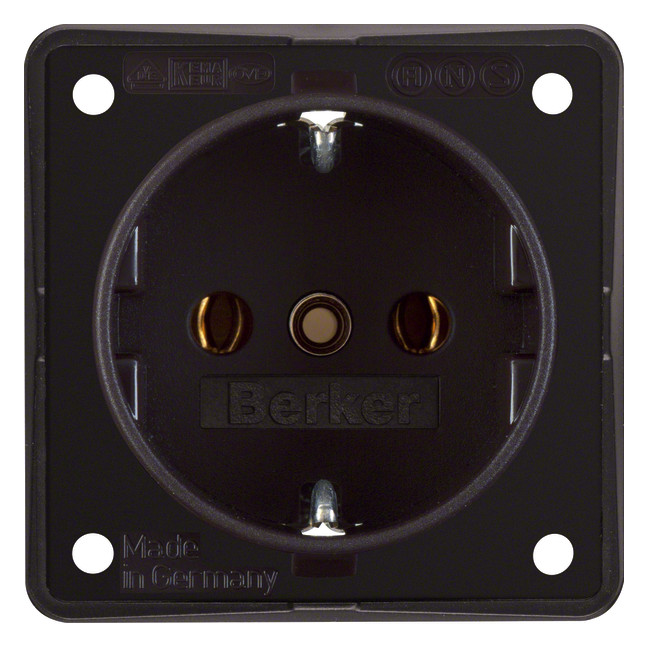 1St. Berker 941852501 Steckdose mit Schraubklemmen Integro Modul-Einsätze Braun matt